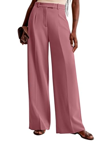 Image of NIMIN Women Wide Leg Pants High Waisted Business Casual Work Trousers Dressy Pants with Pockets