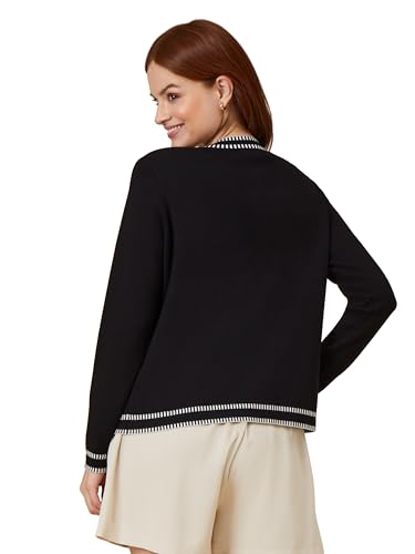 Adrianna Papell womens Crew Neck Cardigan With Stitch Detail2