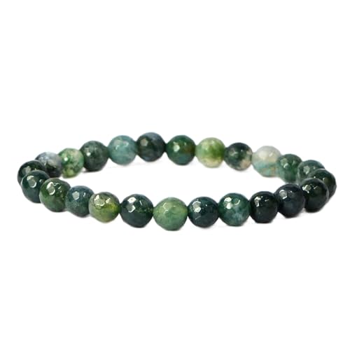 Bracelet Moss Agate et pierre naturelle de 8 mm pour harmoniser vos séances reiki