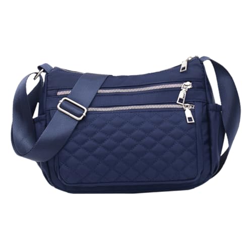 VALICLUD Elegant Women Shoulder Bag Crossbody Bag Large Capacity Canvas Handbag Zipper Fashionable Tote Bag Blue