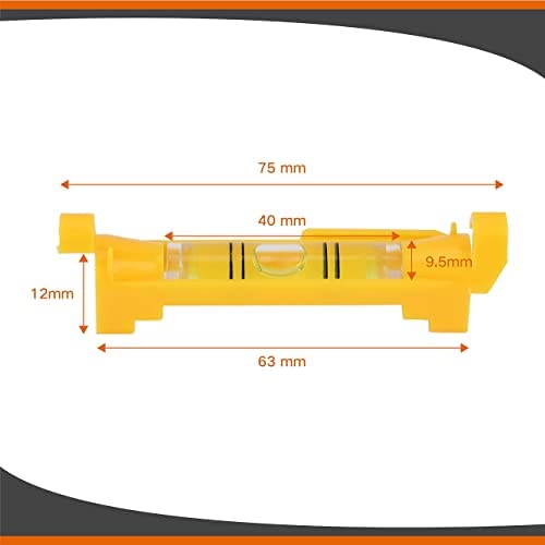 Lovelysp Set Di 6 Livelle A Bolla Mini Con Corda Da Appendere – 75x12,5 Mm, In Acrilico E ABS, Per Edilizia E Muratura - 3