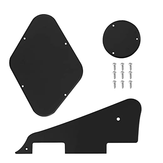 Juego de 3 piezas LP Pickguard Control Backplate Selector Switch Plate Cover con tornillos Compatible con Epiphone Les Paul Standard Guitar Plastic Black