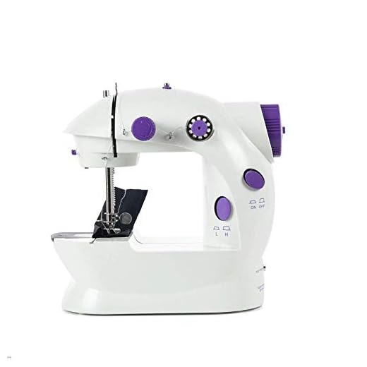 Mini Sewing Machine Upgraded Portable Two Threads Double Speed Double Switches Household Kids Beginners Travel Automatic Sewing Machine (Blue)