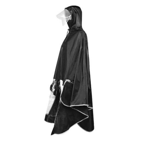 Image of HAOZAIKEJI Universal Motorcycle Raincoat Waterproof Hoodie Rain Cape Reusable Bike E-bike Rain Coat Mobility Scooter Outdoor Rain Poncho with Detachable Hat Brim Reflective Strip for Men Women