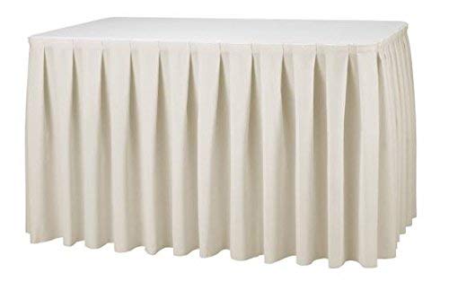 Skirting Excellent 520 x 73 cm Ecru/Creme Tischrock/Kellerfalte für die Tischgrößen 170 x 80 cm / Ø160 cm geeignet mit rückseitigem Klettband
