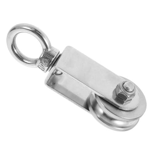 KALLORY Cable and Rope Lifting Pulley Single Stainless Pulley Wheel U-Shape Design