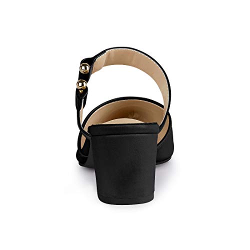 Allegra K Women's Pointed Toe Chunky Heel Dress Mules Pumps4