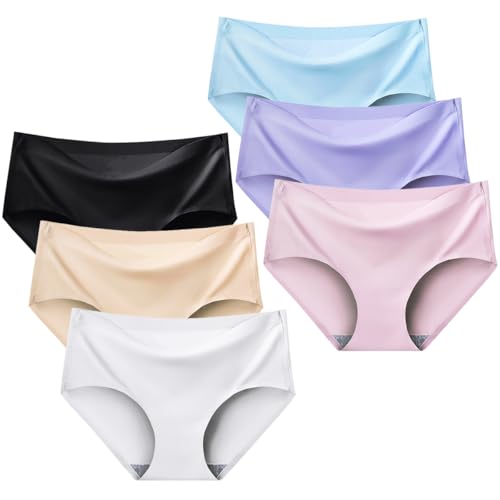 Teen Girls Seamless Underwear No Show Panties Invisible Briefs Plain Zero Feel Bikini for 8-18 Years