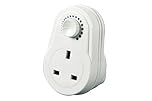 Mercury Plug-In Dimmer Switch | Adjustable Light Control for Lamps & Fans | Works with LED, Filament Bulbs | UK 3-Pin Mains Socket | Smart Dimming | White