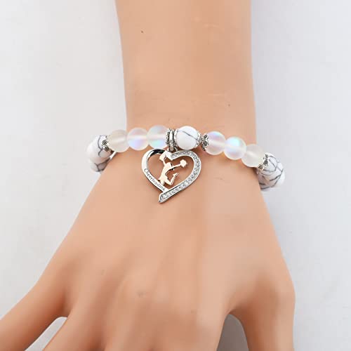 Image of FUSTMW Cheerleader Necklace Bracelet Cheerleading Gift Cheerleader Gift for Her Cheer Gifts Cheerleading Coach Gifts