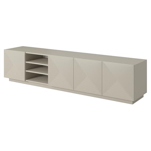 Lomadox Lowboard mit 200 cm in Kaschmir