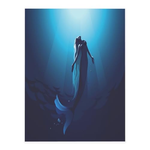 AUGUSTRUSH Blaue Meerjungfrau Kristallaufkleber