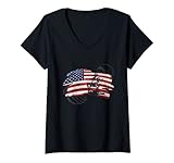 Photo Gallery donna baseball softball catcher usa bandiera americana patriottica amante maglietta con collo a v Photo Gallery donna baseball softball catcher usa bandiera americana patriottica amante maglietta con collo a v