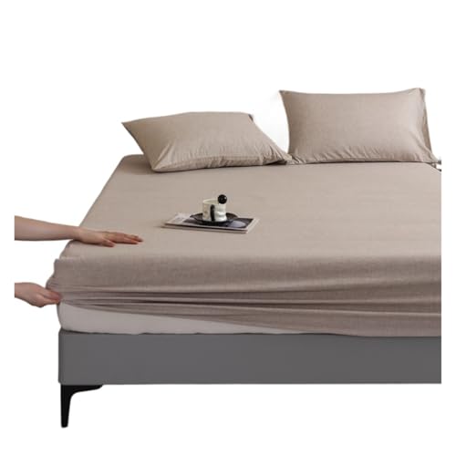 Cubre Colchon Sábana Ajustable cepillada con elástico for Cama Individual, Queen y King, Color Morado, Agradable for la Piel Transpirable(Color06,140x200x25cm1pc)