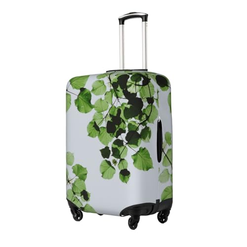 Watercolor Green Leaves Luggage Cover Protector Anti-Scratch Washable Fits 18-32 Inch Luggage-Medium2