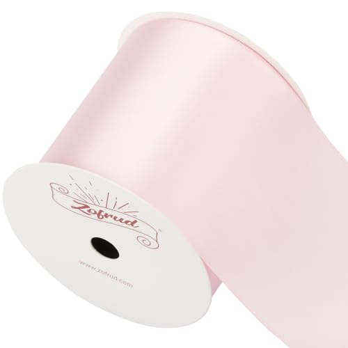 Zofrud Lt. Pink Satin Ribbon 75mm x 9 Meters - Large Ribbon Ideal for Bows Gift Wrapping, Flower Bouquet, and Crafts - Image 4