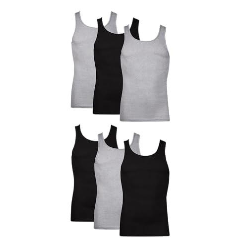 Hanes Men Hanes Men's Cotton Tank Undershirts Pack, Moisture-Wicking Ribbed Tanks, lightweight Cotton Tank Undershirts