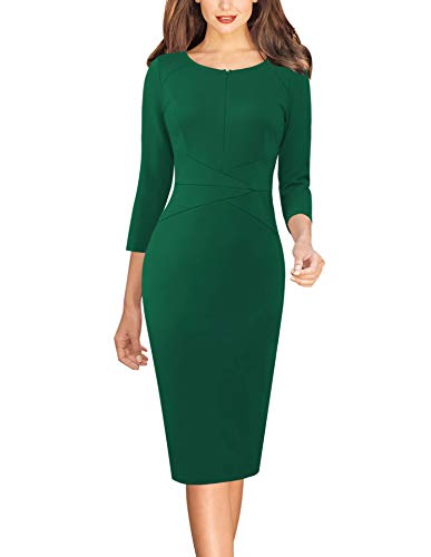 Image of VFSHOW Womens Slim Zipper Up Work Business Office Party Bodycon Pencil Sheath Dress