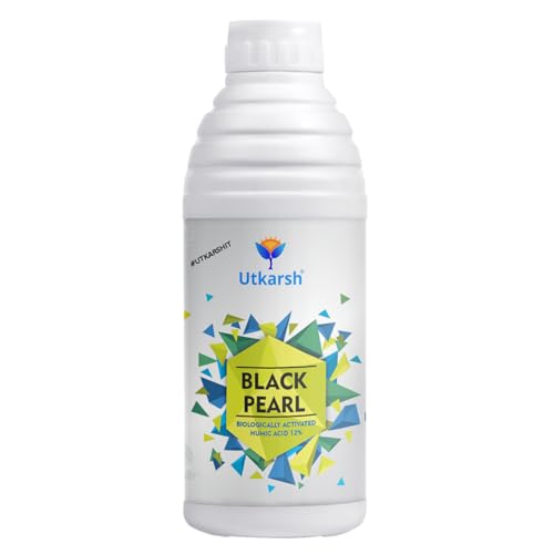 Image of Utkarsh Black Pearl - L (Biologically Activated Liquid Humic Acid 12% & 3% Fulvic Acid), Promotes Plants Growth, Stronger Roots, Improves Flowering & Fruiting, Biostimulant (1 Liter; Pack of 1)