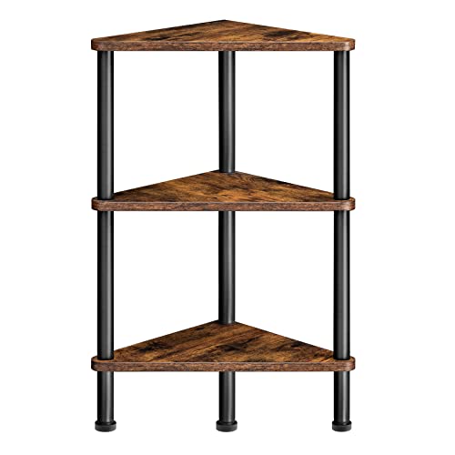 HOOBRO Corner Shelf Stand, Industrial 3-Tier...