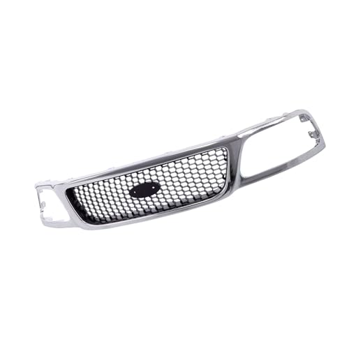 Image of Front Grille Chrome Shell Assembly with Honeycomb Insert Fit for 1999-2003 Ford F-150 F-250 Pickup Replaces FO120040