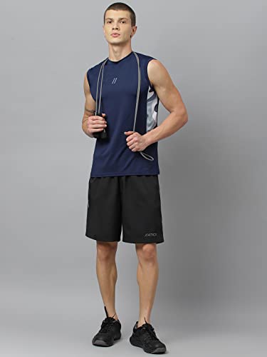 Image of ATICX Polyester Shorts for Men - Quick Dry Lightweight with Zipper Pockets - Gym, Running, Jogging, Training Half Pants for Basketball, Swimming, Badminton, Cycling, Football, Outdoor & Home Wear