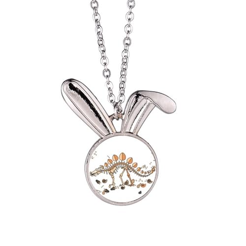 Collier lapin gravé herbe de dinosaure, le cadeau original et symbolique parfait