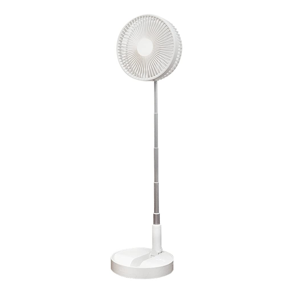 NRVTRE Telescopic Pedestal Fan USB Rechargeable Adjustable Personal Standing Fan 5-24 Run for Time for Fishing Camping Dorm