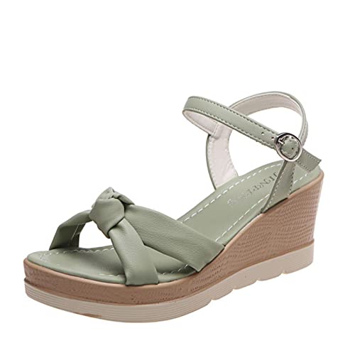 Ecoodisk Plataforma de verano Sandalias de cuña Calidad de cuero de cuero en la parte superior del dedo del pie abierta del tobillo de la correa de la hebilla Moda Modernas Modernas Mujeres 2022