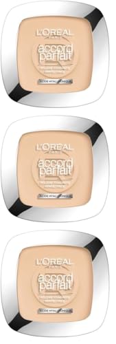 Poudre Accord Parfait L'Oréal Paris Ivoire Rosé 1.R pour un maquillage naturel au quotidien
