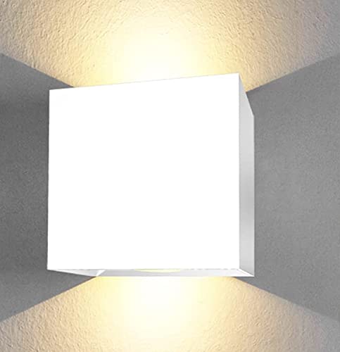 Kalienpie Aplique pared interior led forma cuadrada 6W Luz blanca calida 3000K lampara led apliques pared dormitorio baño Salon pasillos escalera lampara pared apliques pared interior (1 ud) Cover