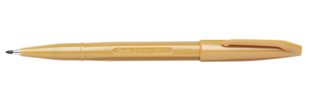 Pentel Sign Pen S520 Fibre Tip Marker Pens - Pack of 5 - Ochre Yellow