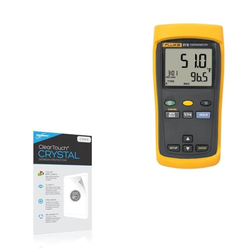 BoxWave Screen Protector Compatible with Fluke Fluke 51 II - ClearTouch Crystal (2-Pack), HD Film Skin - Shields from Scratches