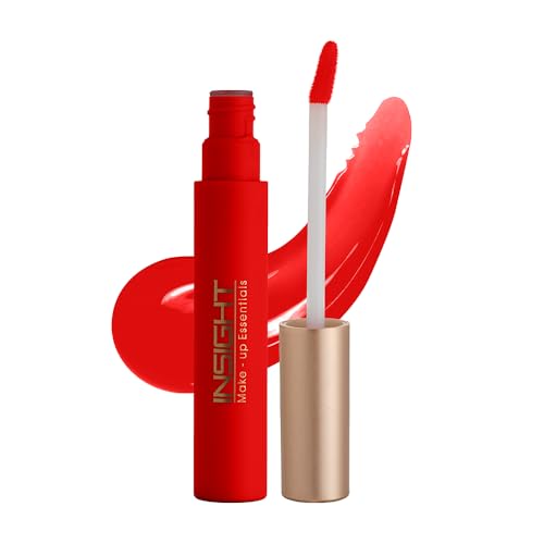 Image of INSIGHT Peptide Infused Lip Oil | Glossy Finish | Sheer Coverage | Infused With Ginger Seed Oil | Hydrated & Plump Lips| Long-Lasting |Red Glaze-4.5g