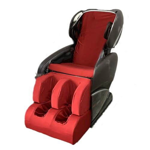 Massage Chair Cover - Full Body Shiatsu Dust Protection Covers, Zero Gravity Recliner Chair Covers Washable Stretch Fabric Universal Slipcovers, Red, Body+Foot