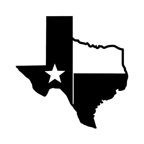 TX Flag Shaped Like Texas [Pick Color] Vinyl Transfer Sticker for Laptop/Car/Truck/Window/Bumper (3" x 3", Black) Cover