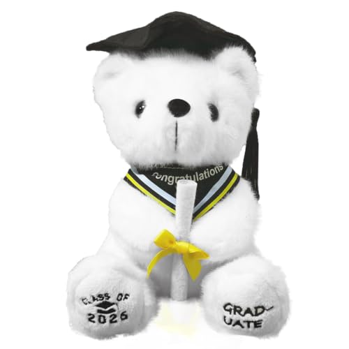 Ycfish Graduation Bear 2026 Graduation Plush Gifts for Class of 2026 Bear Stuffed Animal with Cap and Gown High School College Graduation Gifts for Boys & Girls
