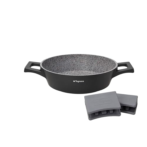 Tognana Ambiziosa, Tegame 2 Manici 24 cm + presine, alluminio, nero