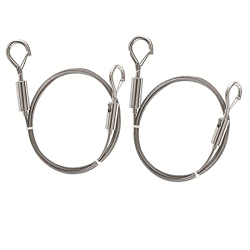 Image of 2Pcs Adjustable Picture Hanging Wire Mirror Frame Kit 2m x1.5mm Heavy Duty Stainless Steel Wire Rope for Mirror Hanging Hardware, Light Lamp, Billboards,Basket Flowerpot Hold Up to 20kg