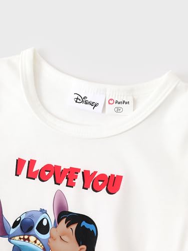 Image of Disney Frozen Elsa Stitch Minnie Princess Toddler Girls' T-Shirt & Double Ruffle Skirt 2 Piece Outfit Summer Clothes Set 2-9Y
