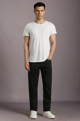 Image of Louis Philippe Men's Regular Fit Stretch Fabric for Comfort Premium Wash Aesthetic Authentic Twill and Durable Jeans