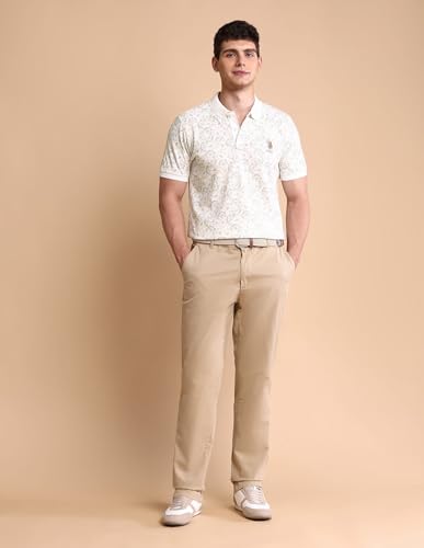 Image of U.S. Polo ASSN. Printed Polo T Shirts for Men - 100% Cotton, Half Sleeves Mens Tshirt