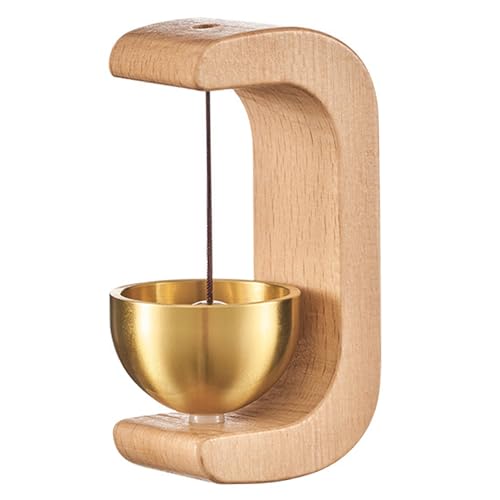 Shopkeepers Bell for Door Opening C-shaped Door Harp Magnetic/Adhesive Door Entry Chime Wooden Decorative Door Chime for Entrance, Fridge & More