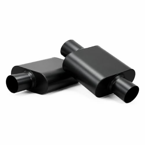 3 ID Center/Center Single Chamber Muffler Pair - Aggressive Deep Sound Aluminized Steel Welded/Clamp-On (13 Total Length)