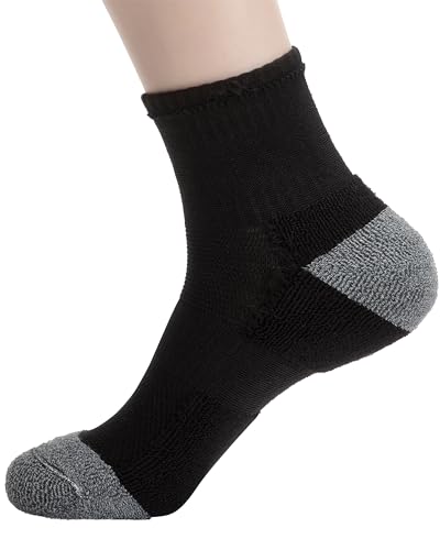 Image of Pro Mountain Wide Toe Box For Health Cotton Compression Ankle Socks Athletic Hiking Mesh Quarter Length No Logo