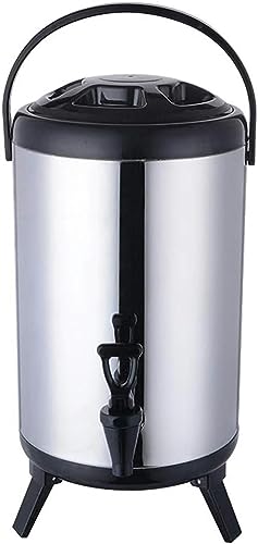 Seau à lait en acier inoxydable 8 L noir avec robinet verseur