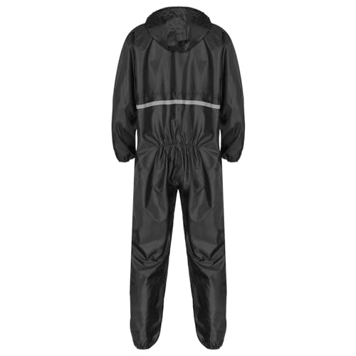Linjinx Men's One Piece Hooded Raincoat Waterproof Rain Suit Reflective Jumpsuit Coveralls Motorcycle Rainsuit4