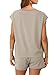 REORIA Damen Rundhalsausschnitt Jogginganzug Kurzarm Zweiteiler Trainingsanzug Hausanzug Sport Set Elegantes Outfit Lounge Set Khaki L