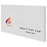 SIMOND STORE Ceramic Fiber Insulation Board - 1 Inch x 12 Inch x 24 Inch - 2300F - Ceramic Thermal Insulation Board for Wood Stoves, Fireplaces, Furnaces, Forges, Kilns, Pizza Ovens, Boilers