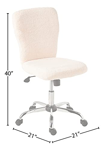 Boss Office Products Tiffany Fur Make-Up Modern Office Chair In Cream, 1 Count #TOP2